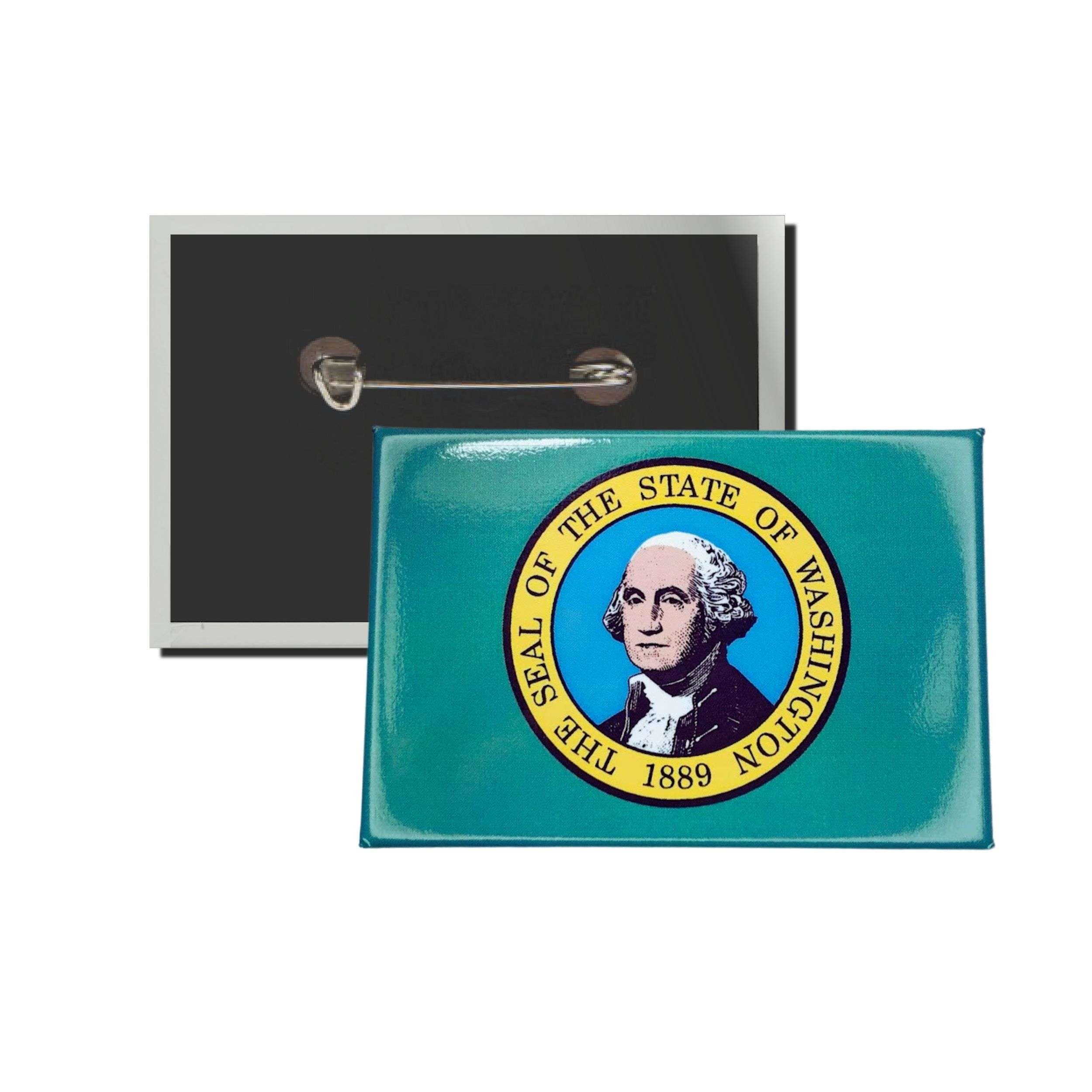 CHAPA RECTANGULAR HORIZONTAL BANDERA ESTADO WASHINGTON USA