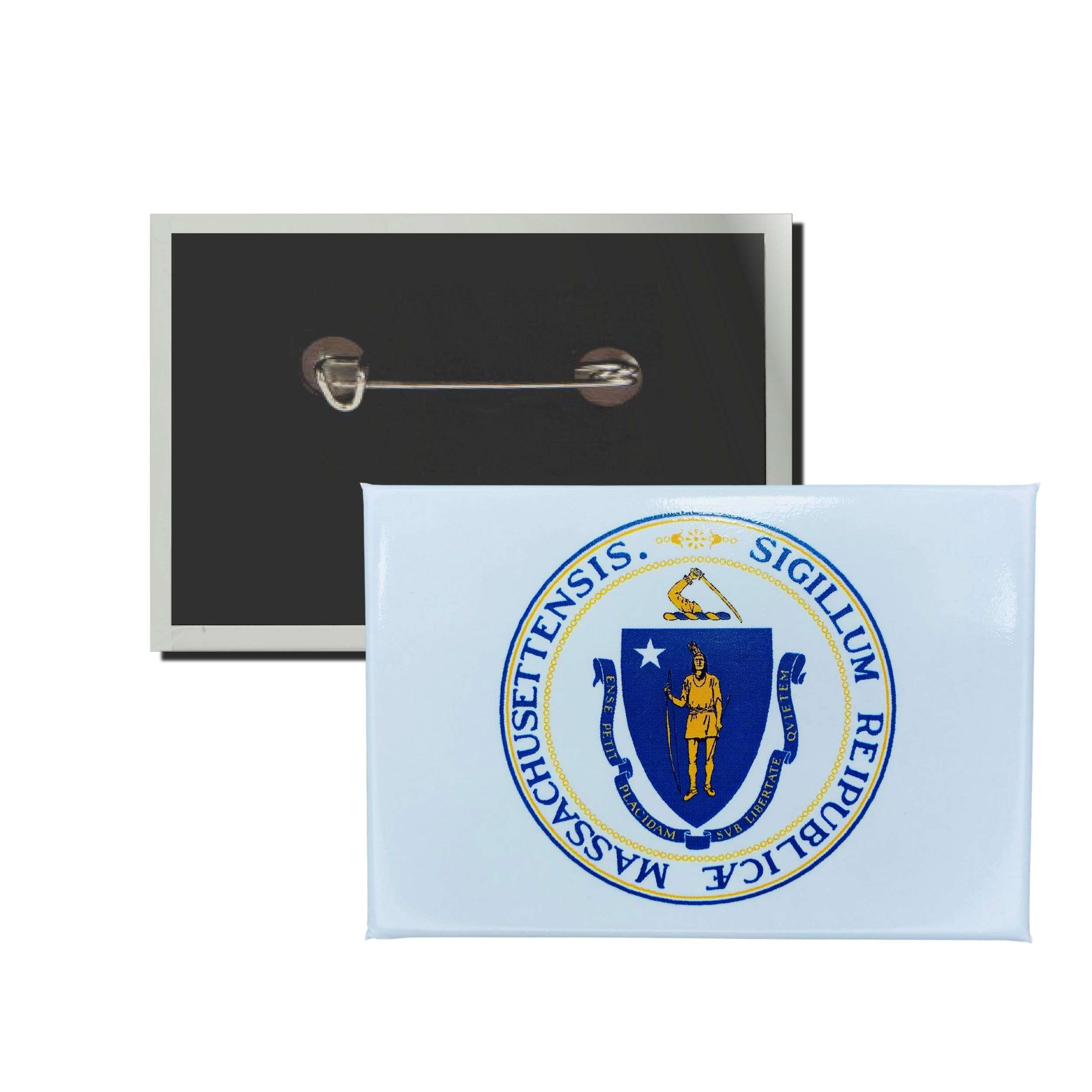 CHAPA RECTANGULAR HORIZONTAL ESCUDO ESTADO MASSACHUSETTS USA