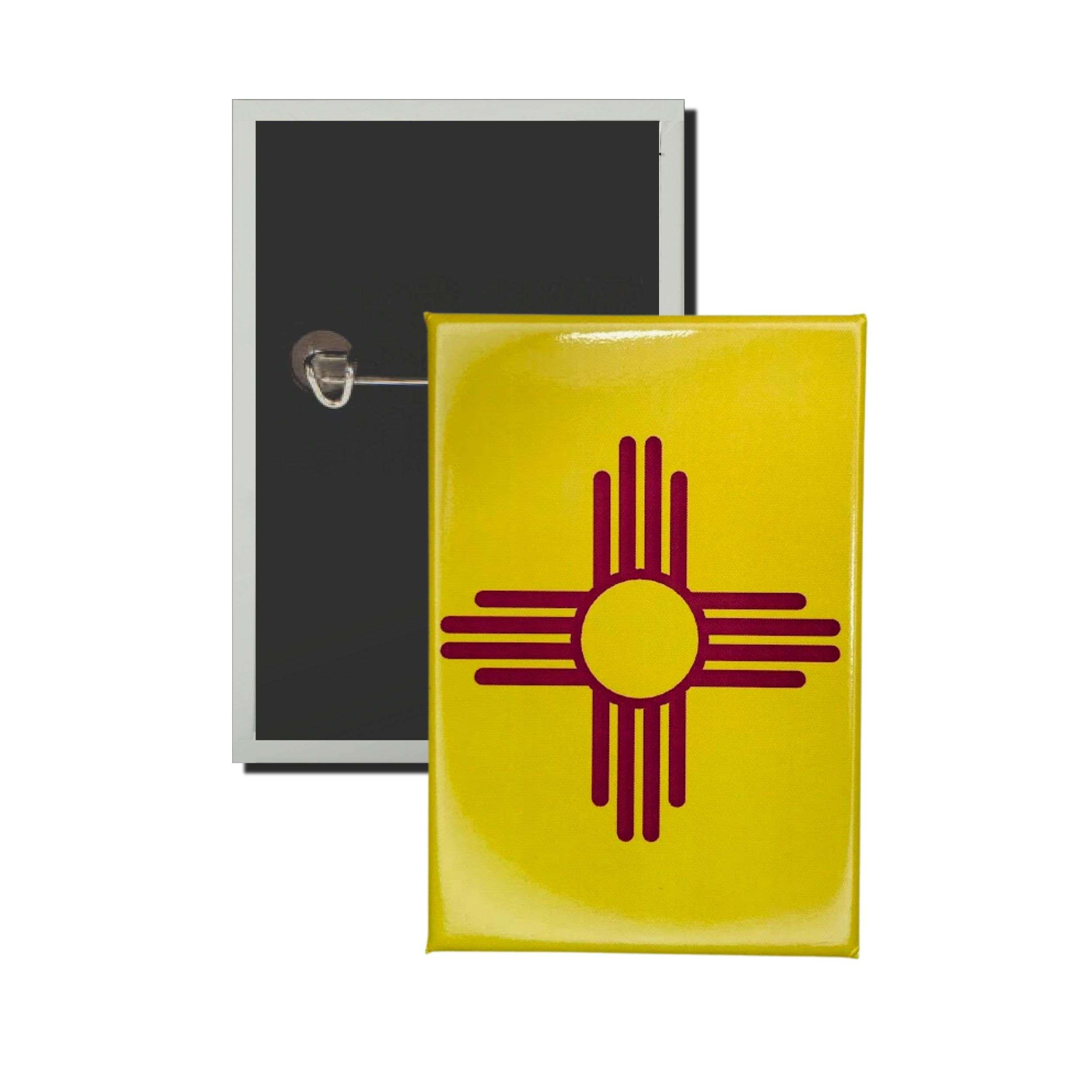 CHAPA RECTANGULAR VERTICAL BANDERA ESTADO NEW MEXICO USA