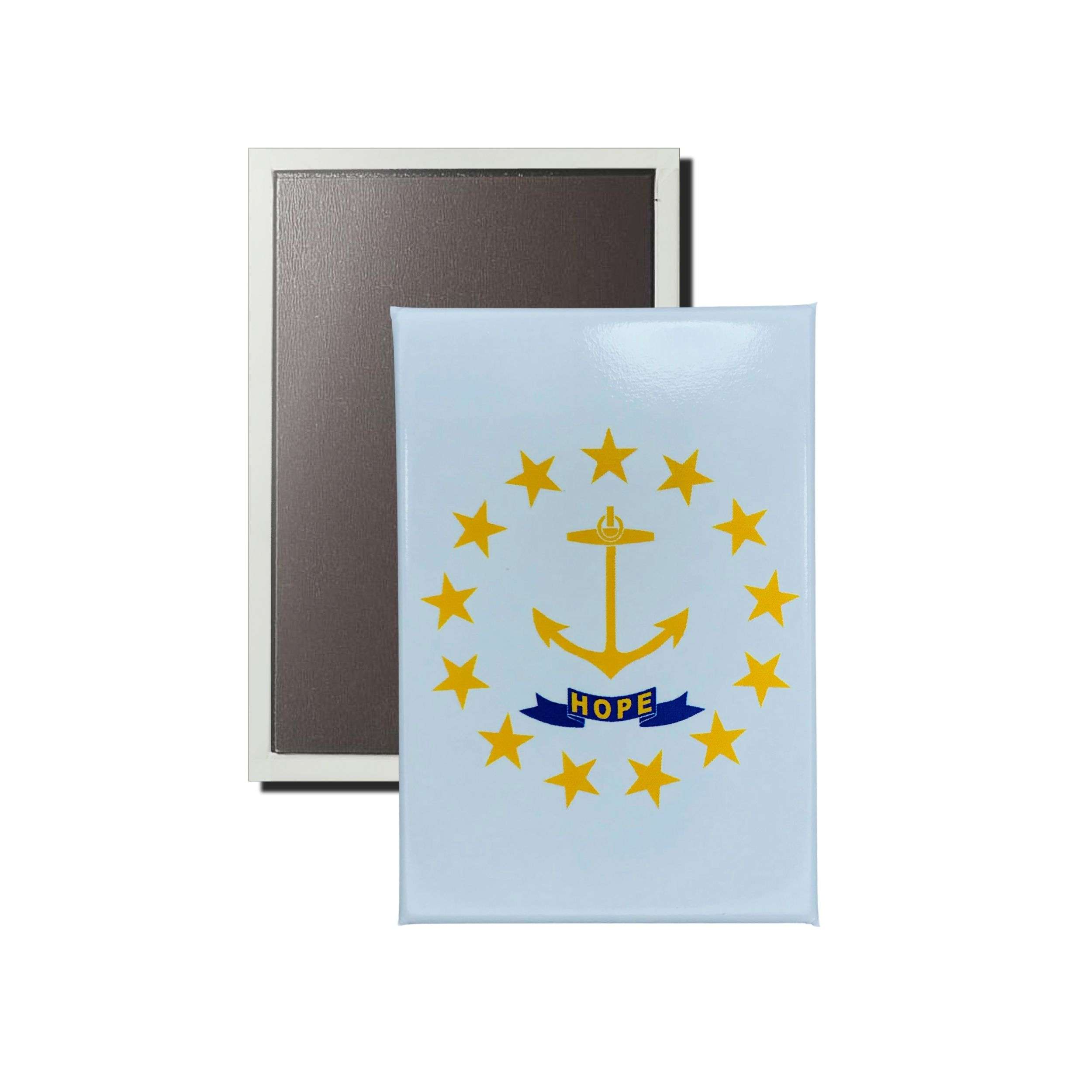 IMAN RECTANGULAR VERTICAL BANDERA ESTADO RHODE ISLAND USA