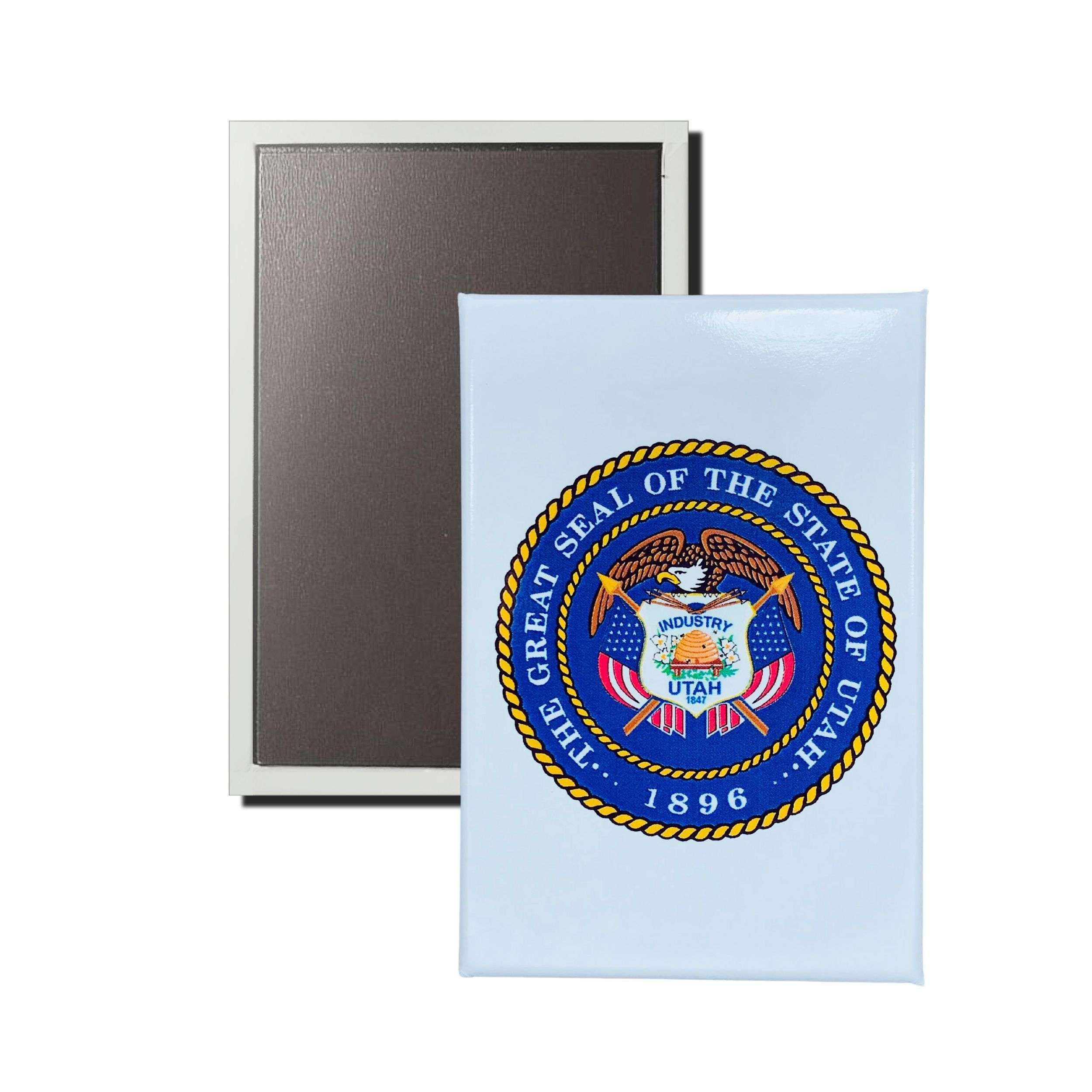 IMAN RECTANGULAR VERTICAL ESCUDO ESTADO UTAH USA