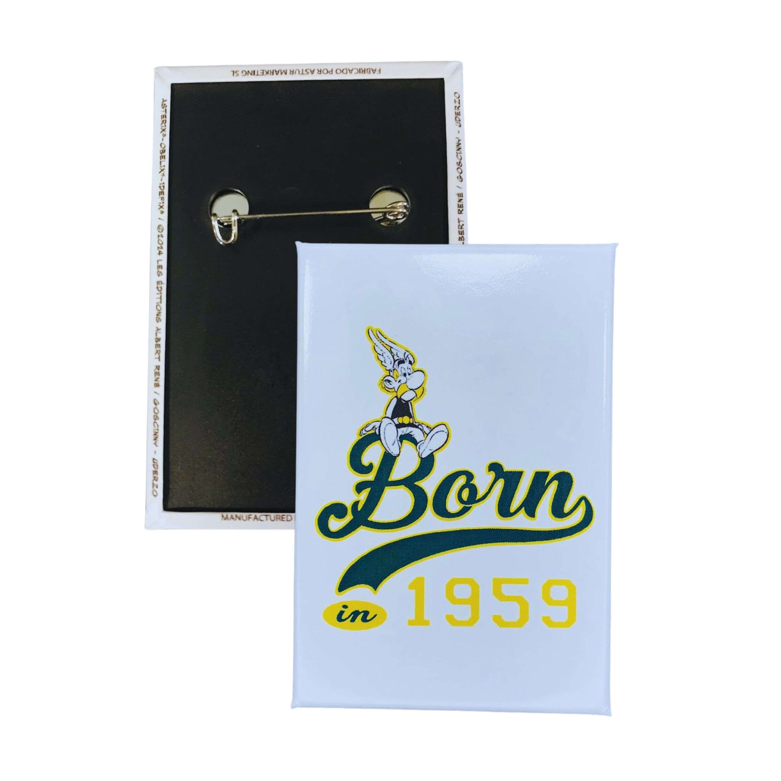 BROCHE VERTICALE © ASTERIX BORN 1959 LETTRES VERTE A156