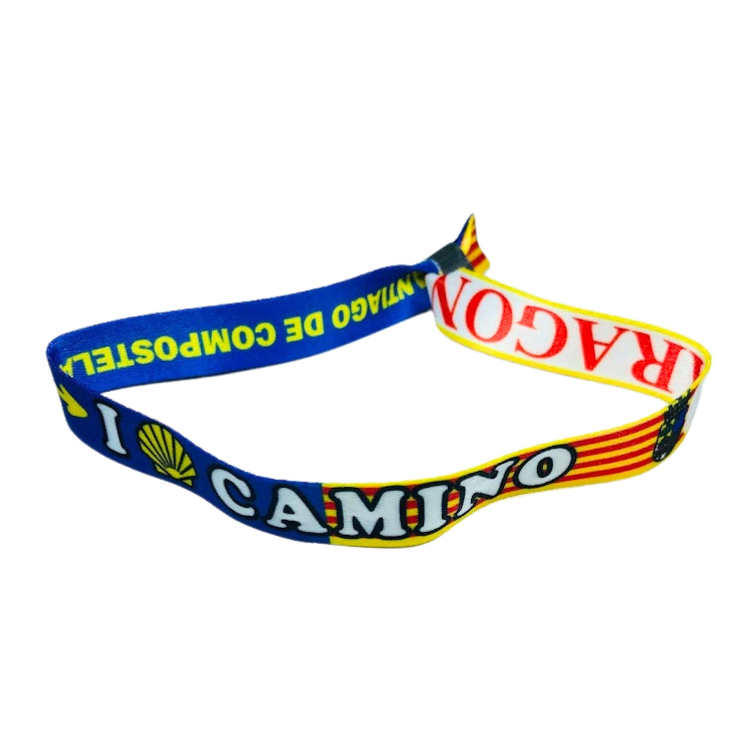 PULSERA I LOVE CAMINO SANTIAGO BANDERA ARAGON ESPANA P2761