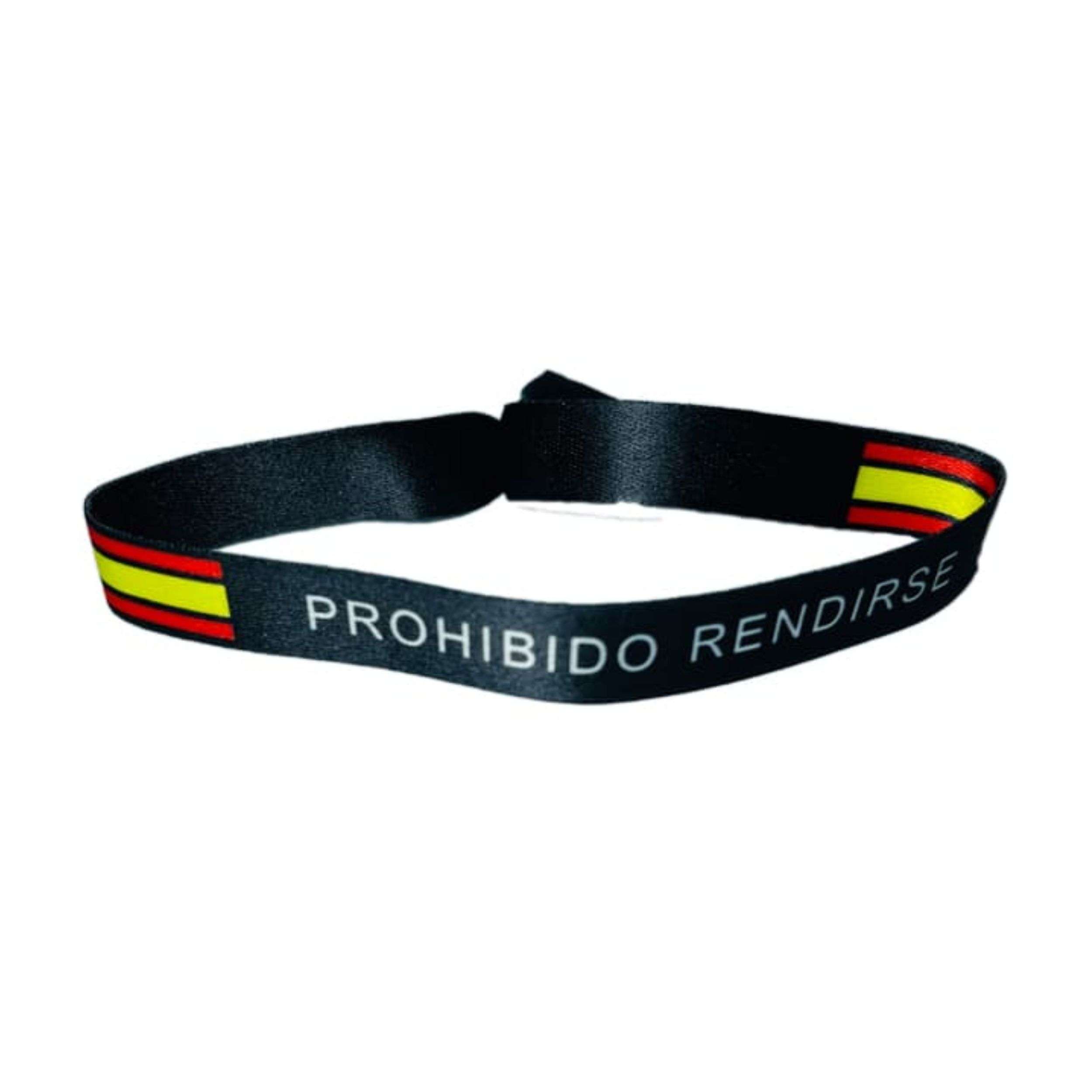 PULSERA PROHIBIDO RENDIRSE BANDERA ESPANA P088