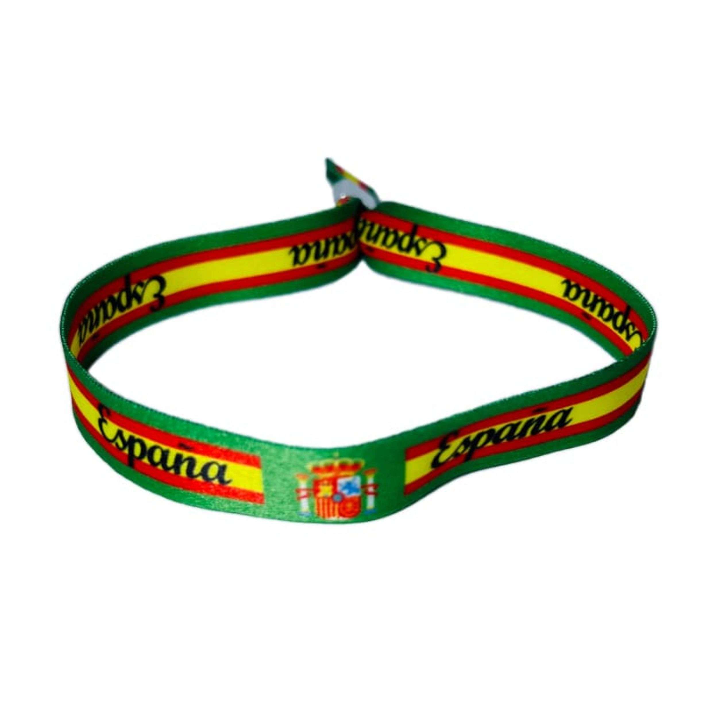 PULSERA VERDE BANDERA Y ESCUDO ESPANA P068