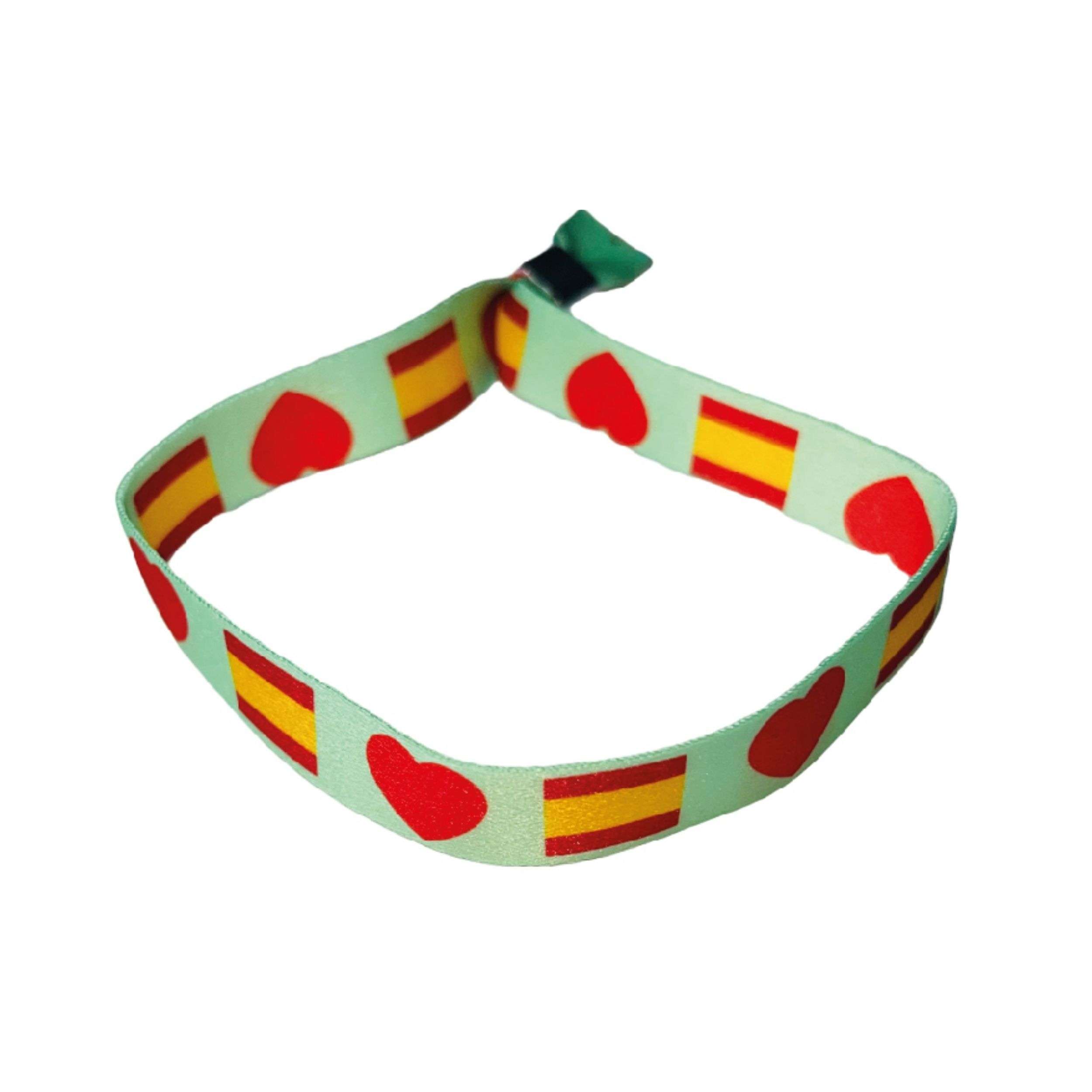 PULSERA – VERDE CORAZON BANDERA ESPANA P1263